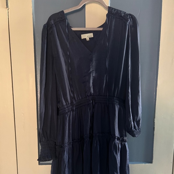 Navy Blue Drawstring Dress - Picture 1 of 6